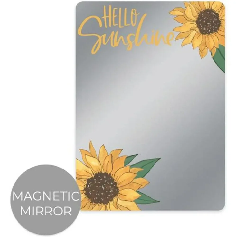 Sunflower magnetic mirror locker decor 5x7 shatterproof school teen girl accesso